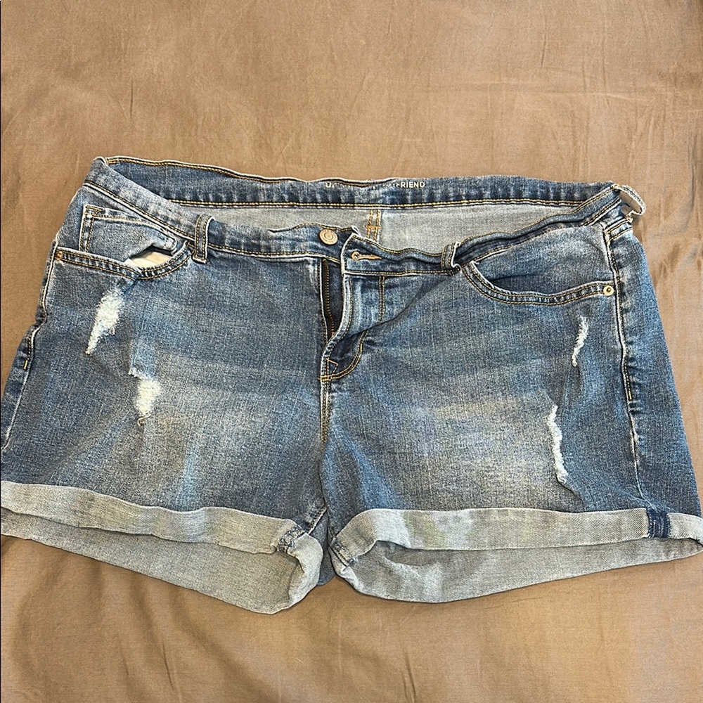 Old Navy Blue Jean Shorts Distressed Cuffed Casual